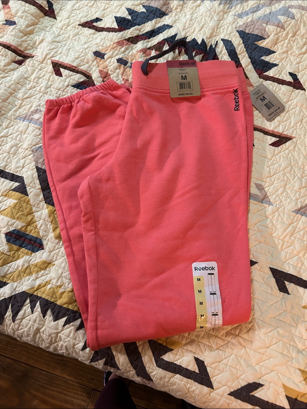 Reebok Pink Womens Fleece Joggers